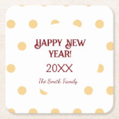 Polka gouden oudejaarsfeest kartonnen onderzetters (Voorkant)