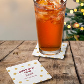 Polka gouden oudejaarsfeest kartonnen onderzetters