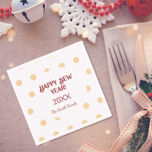 Polka gouden oudejaarsfeest servet