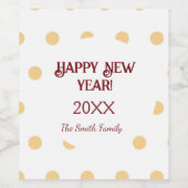 Polka gouden oudejaarsfeest wijn etiket (Enkel label)