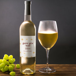 Polka gouden oudejaarsfeest wijn etiket