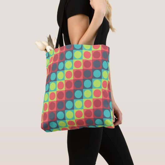 Polka Grid opvrolijken Tote Bag (Dichtbij)