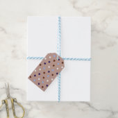 Polka harten bleek bruin cadeaulabel (Met Touw)