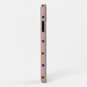 Polka harten bleek bruin Case-Mate iPhone case (Achterkant/rechts)