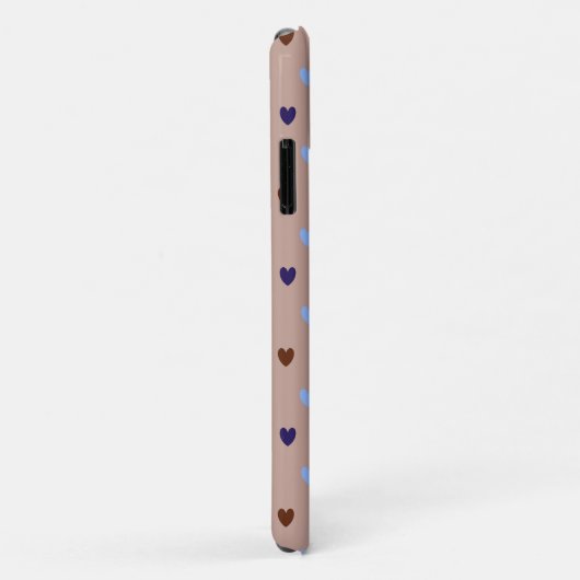Polka harten bleek bruin Case-Mate iPhone case (Achterkant/rechts)
