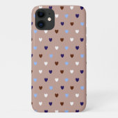 Polka harten bleek bruin Case-Mate iPhone case (Achterkant)