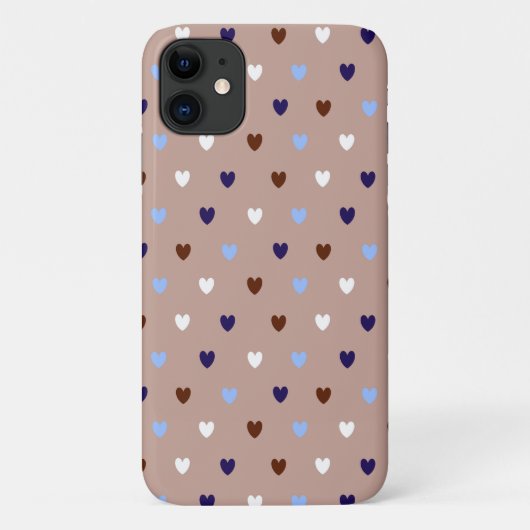 Polka harten bleek bruin Case-Mate iPhone case (Achterkant)