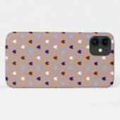 Polka harten bleek bruin Case-Mate iPhone case (Achterkant (horizontaal))