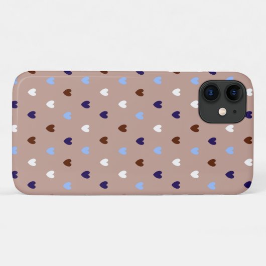 Polka harten bleek bruin Case-Mate iPhone case (Achterkant (horizontaal))