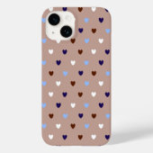 Polka harten bleek bruin Case-Mate iPhone case (Achterkant)