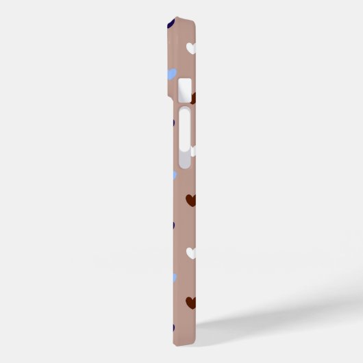 Polka harten bleek bruin Case-Mate iPhone case (Achterkant / Links)