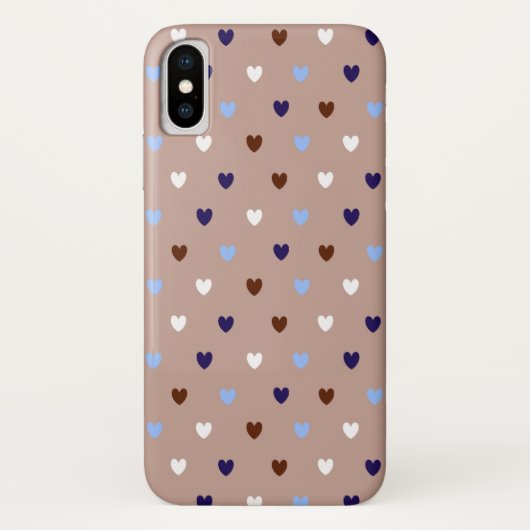 Polka harten bleek bruin Case-Mate iPhone case (Achterkant)