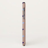 Polka harten bleek bruin Case-Mate iPhone case (Achterkant/links)