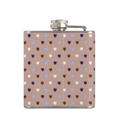 Polka harten bleek bruin heupfles (Achterkant)