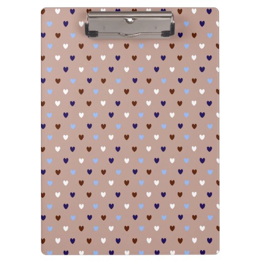 Polka harten bleek bruin klembord (Voorkant)