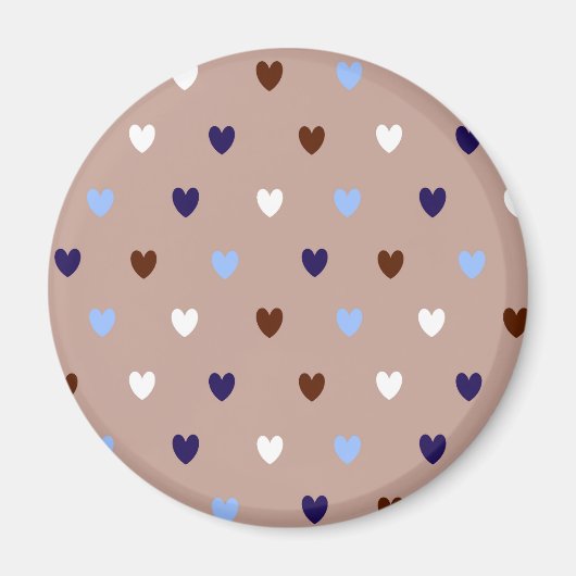 Polka harten bleek bruin magneet (Voorkant)