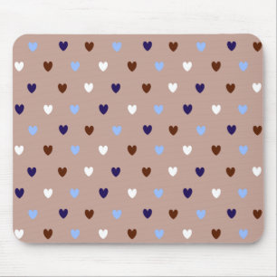 Polka harten bleek bruin muismat