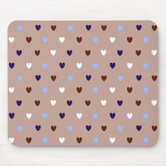 Polka harten bleek bruin muismat (Voorkant)