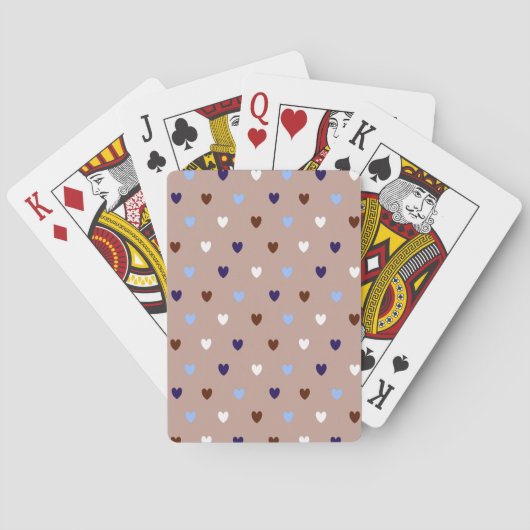 Polka harten bleek bruin pokerkaarten (Achterkant)