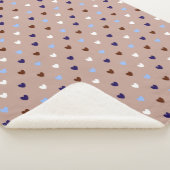 Polka harten bleek bruin sherpa deken (3/4)