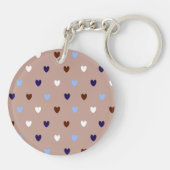 Polka harten bleek bruin sleutelhanger (Achterkant)
