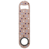 Polka harten bleek bruin speed flessenopener (Achterkant)