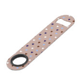 Polka harten bleek bruin speed flessenopener (Achterkant Gekanteld)