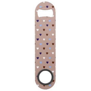 Polka harten bleek bruin speed flessenopener