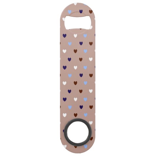 Polka harten bleek bruin speed flessenopener (Voorkant)