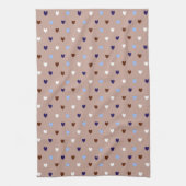 Polka harten bleek bruin theedoek (Verticaal)