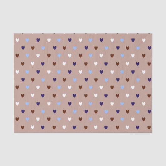 Polka harten bleek bruin tissuepapier (Voorkant)