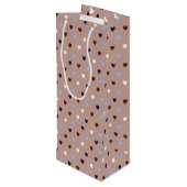 Polka harten bleek bruin wijn cadeautas (Achterkant Gekanteld)