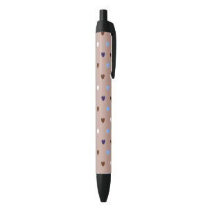 Polka harten bleek bruin zwarte inkt pen