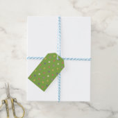 Polka harten groen cadeaulabel (Met Touw)