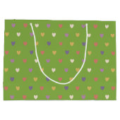 Polka harten groen groot cadeauzakje (Achterkant)