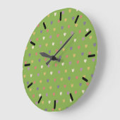 Polka harten groen grote klok (Hoek)