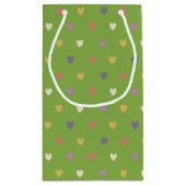 Polka harten groen klein cadeauzakje (Achterkant)