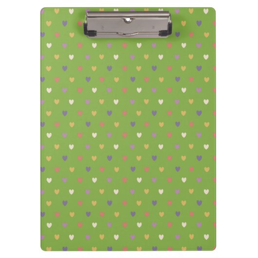 Polka harten groen klembord (Voorkant)