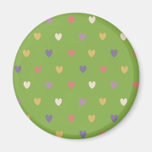 Polka harten groen magneet