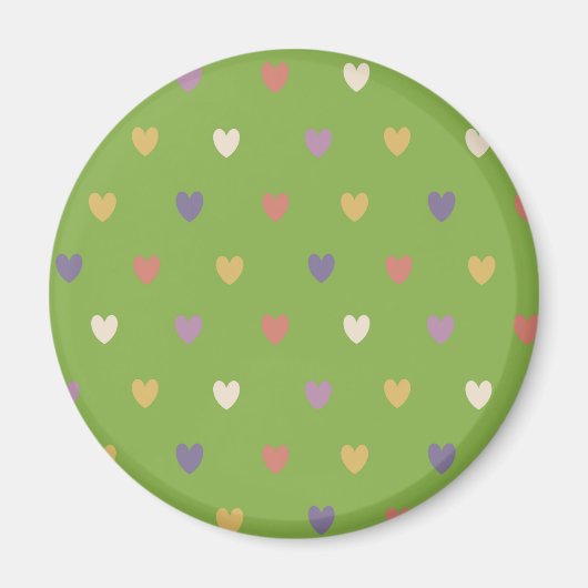 Polka harten groen magneet (Voorkant)