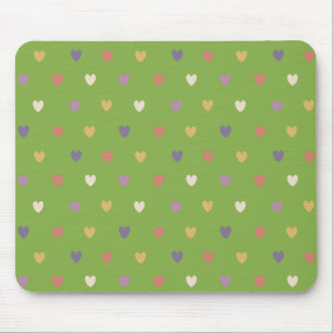 Polka harten groen muismat