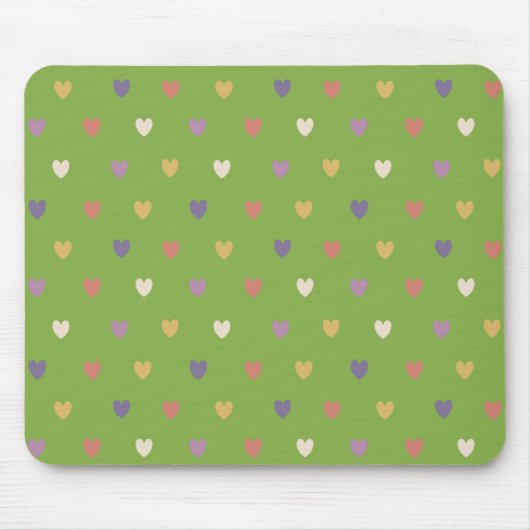 Polka harten groen muismat (Voorkant)