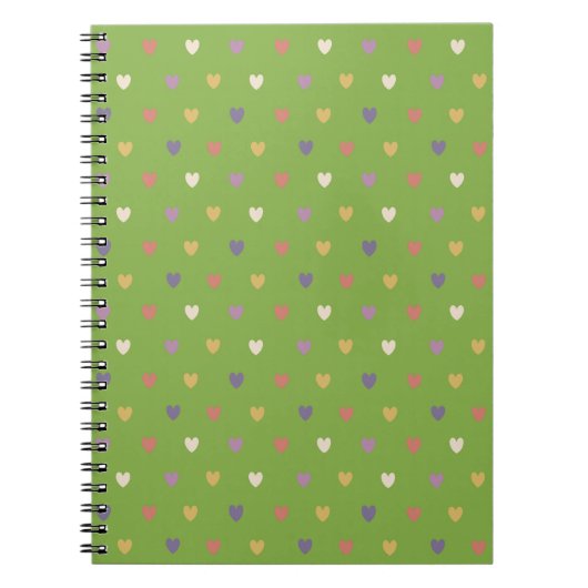 Polka harten groen notitieboek (Voorkant)