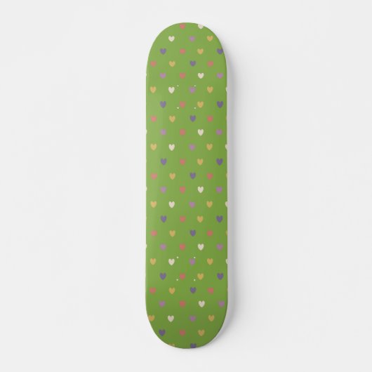 Polka harten groen persoonlijk skateboard (Voorkant)