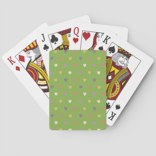 Polka harten groen pokerkaarten (Achterkant)