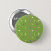 Polka harten groen ronde button 5,7 cm (Voorkant /achterkant)