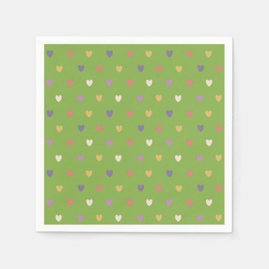 Polka harten groen servet (Voorkant)