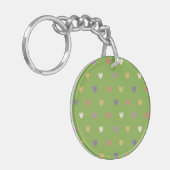 Polka harten groen sleutelhanger (Voorkant Links)