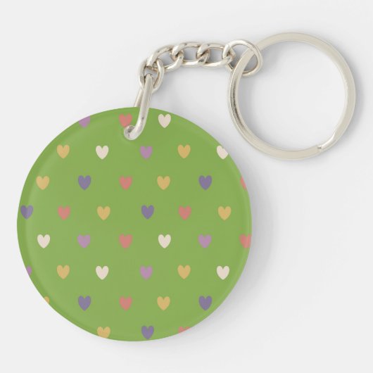 Polka harten groen sleutelhanger (Achterkant)