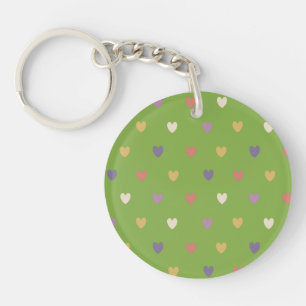 Polka harten groen sleutelhanger